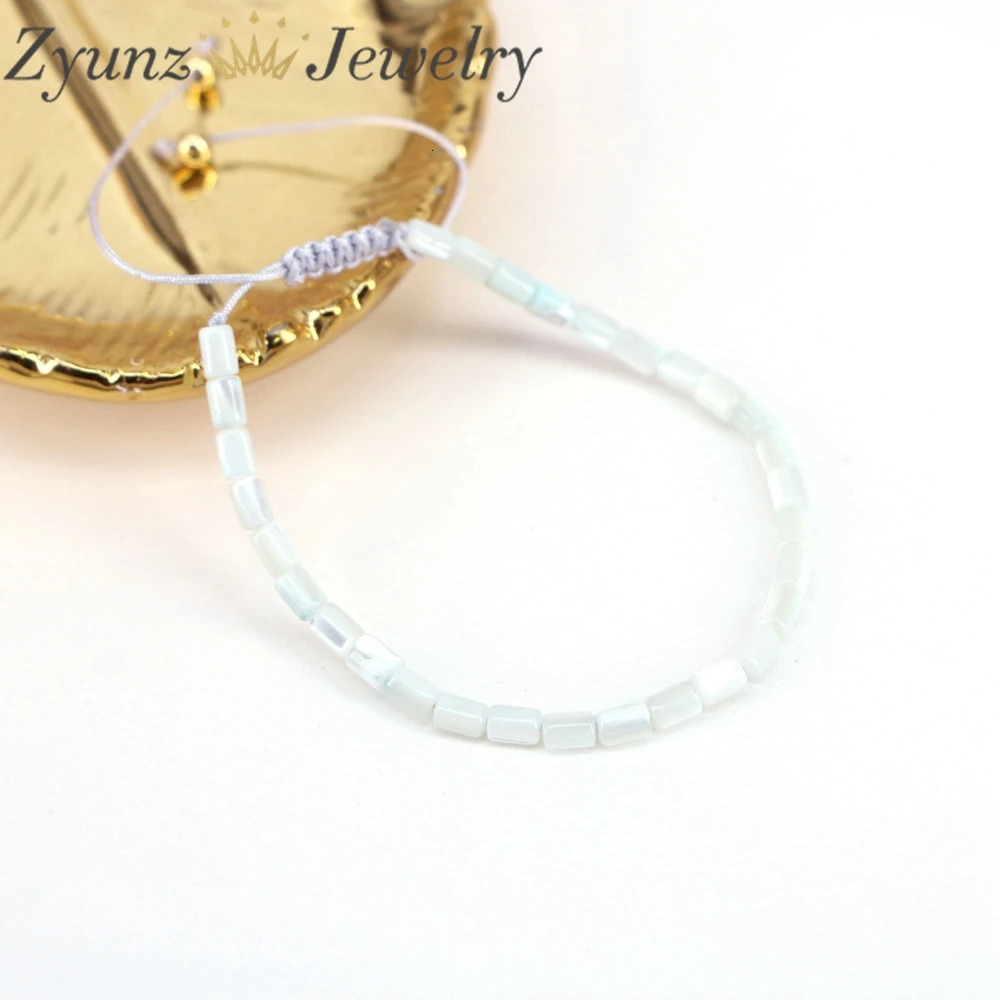 5PCS Mother of Pearl Shell Rondelle Beads Bracelet For Women Colorful Shell Macrame Bracelet Rope Thread Girl Lady Jewelry 240109