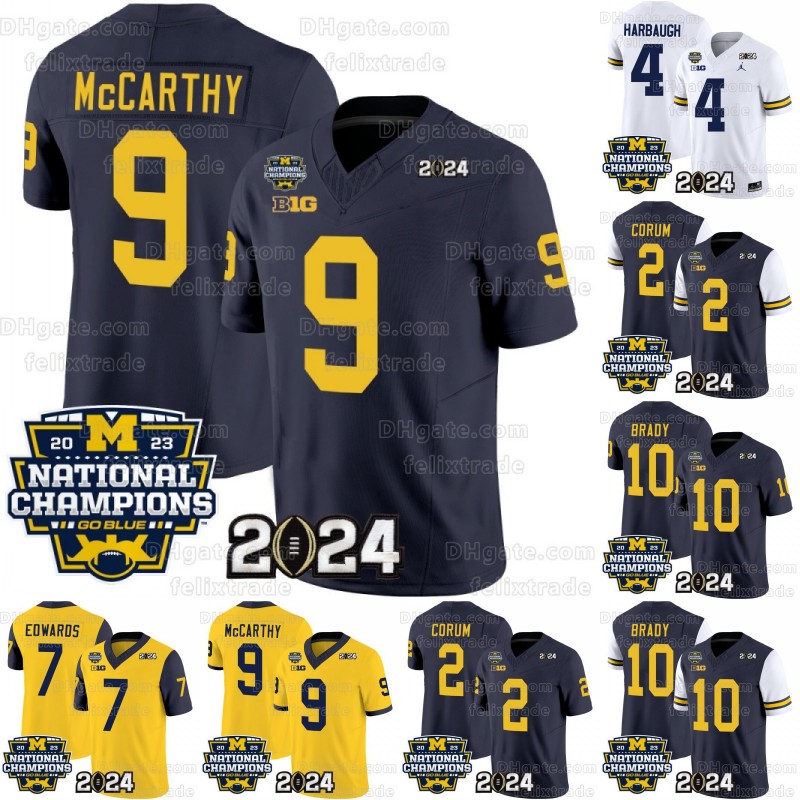 Michigan Wolverines 2024 Championship Jersey Donovan Edwards Drake Nugent Rose Bowl College Football LaDarius Henderson 89 AJ Barner Josaiah Stewart JJ McCarthy