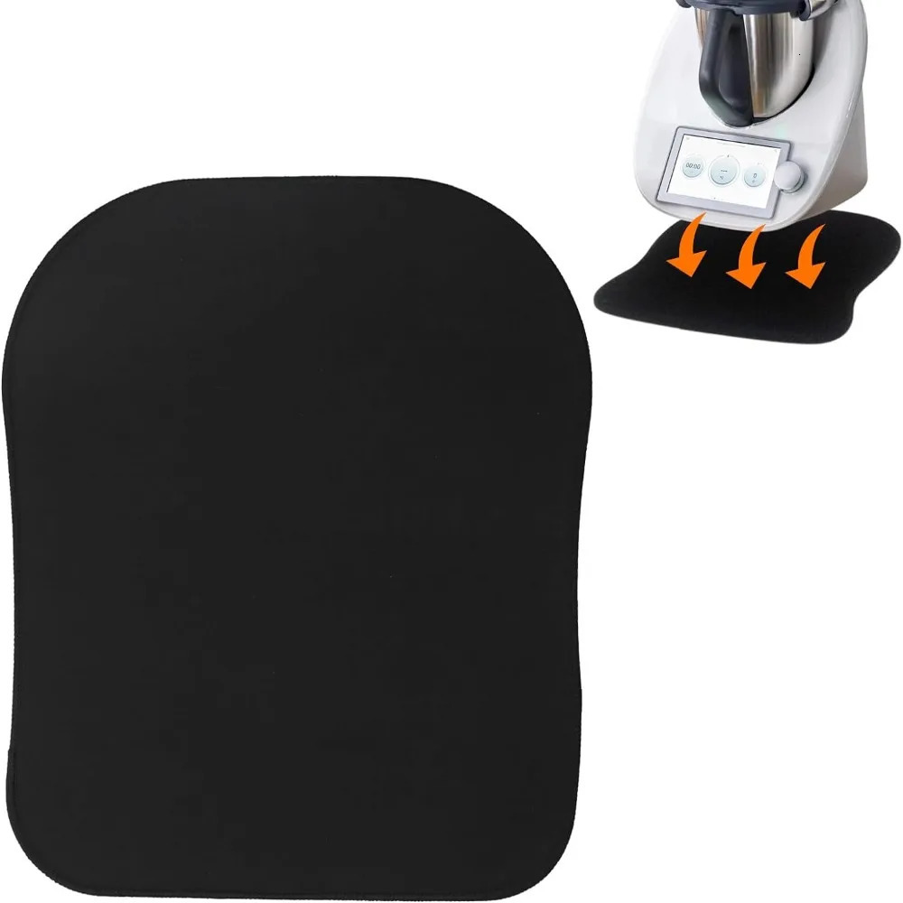 Black Rubber Cookware Slide Mat Mixer Table Pad for Thermomix TM5 TM6 TM21 TM31 Durable Desktop Placemat 240109
