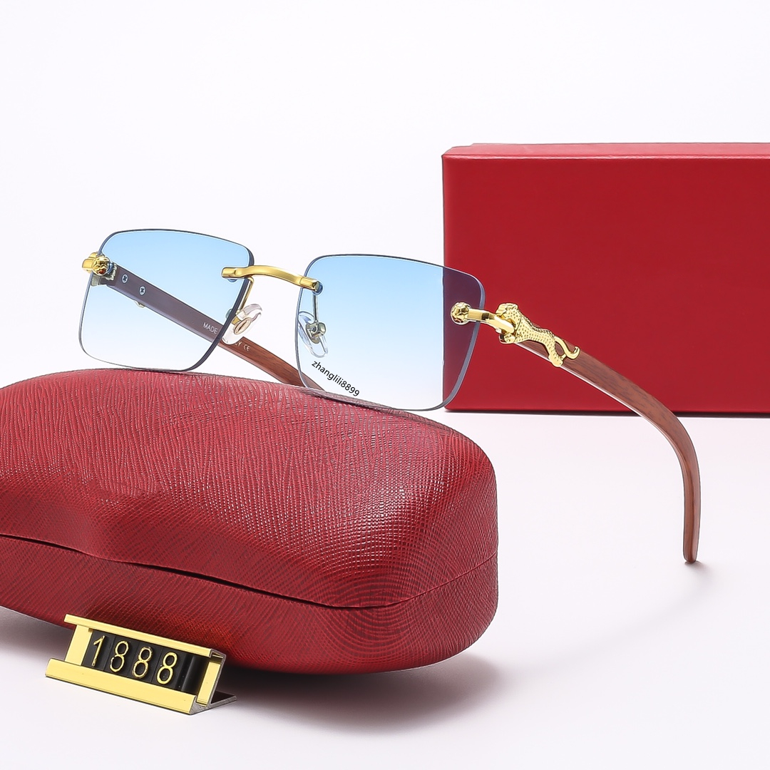 Rimless Eyeglasses Mens Square Sunglasses: Designer Frameless Gradient Lens Sun Glasses For Women, Vintage Wooden Oculos Y260207