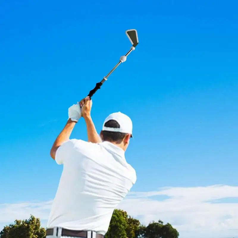 Golf Swing Trainer Golf Practice Warm-Up Stick Alignment Rods Swing Training Aids Golf Club Portable Golf Grip Training Stick 240108