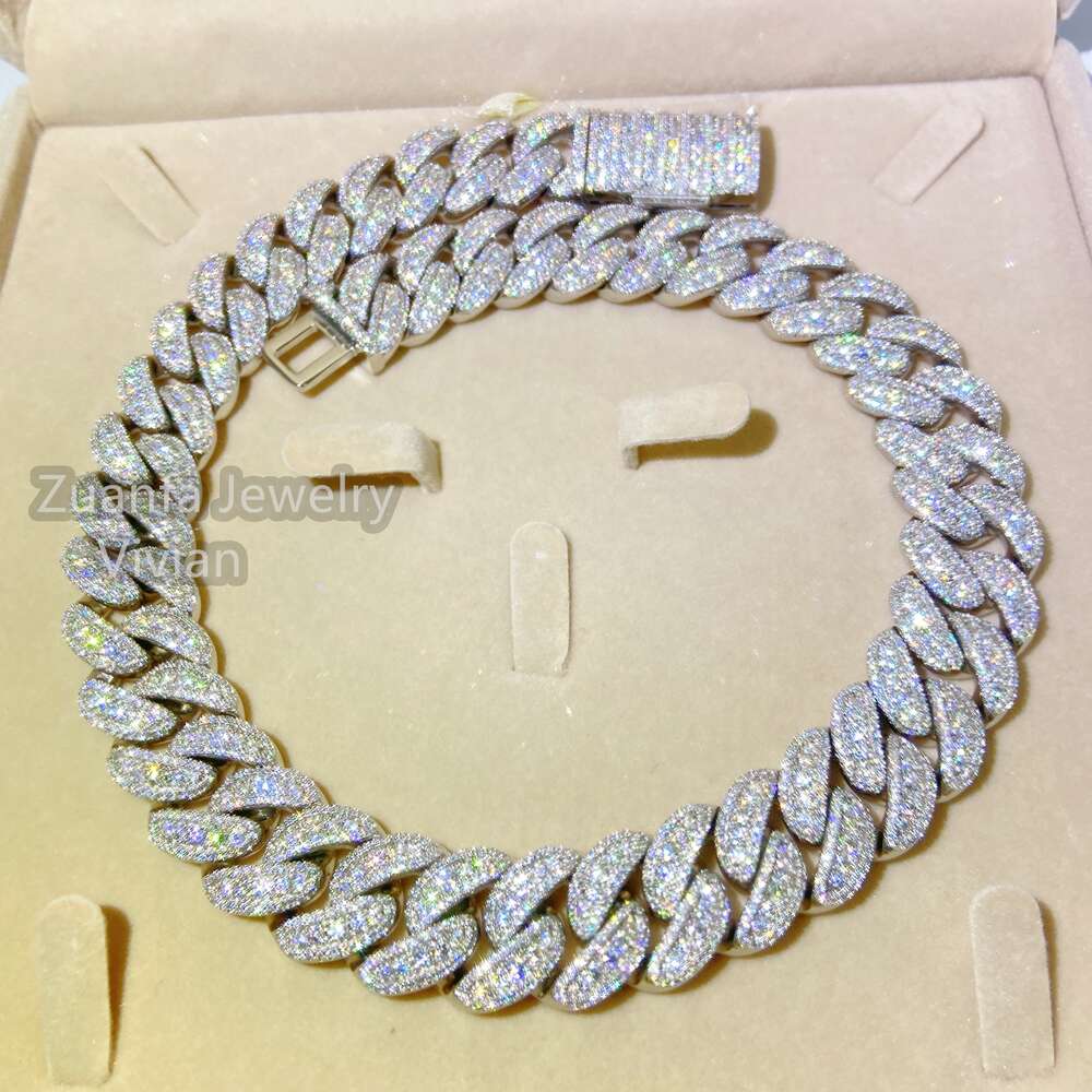 Wholesale Price Bling Jewelry Hip Hop 925 Silver Necklace with Zircone Cz Necklace Cuban Link Chain