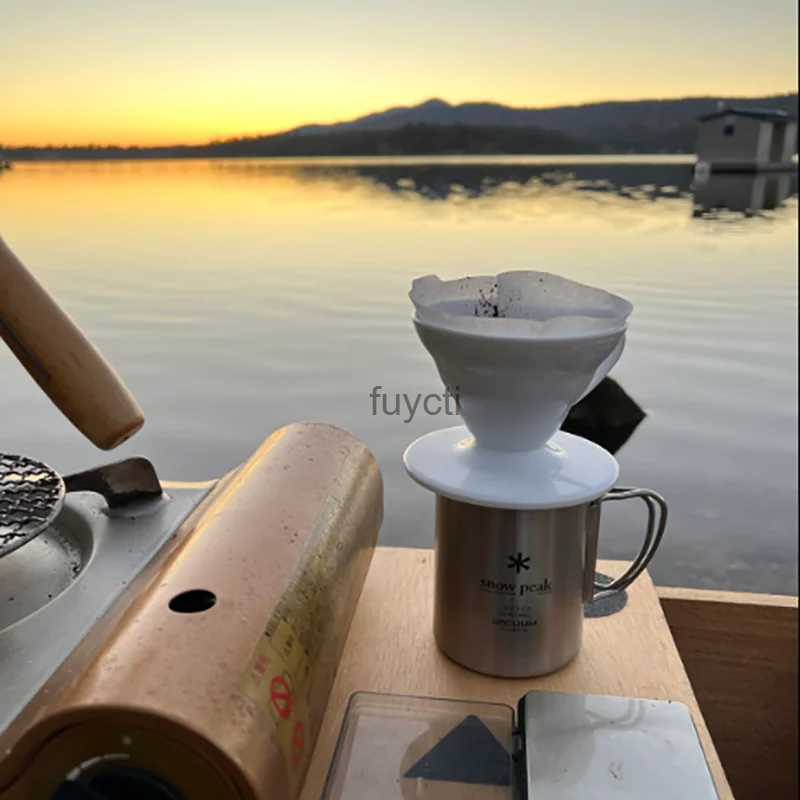 Mugs 300ML Snow Peak Camping Cup Stainless Steel Folding Mug Outdoor Portable Tea Cup Camping Travel Mug YQ240109