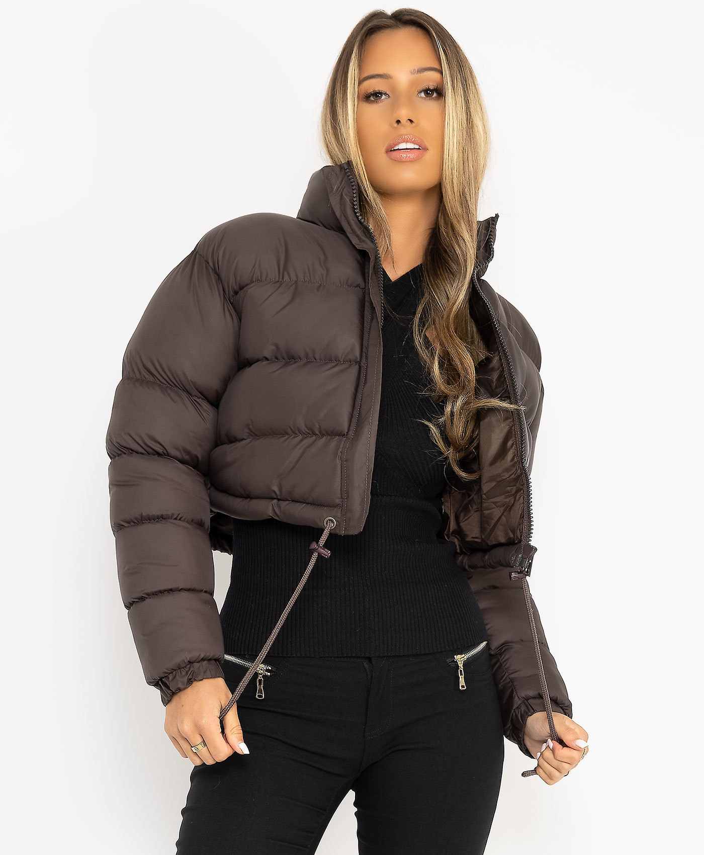 Women's Down Parkas Malina Winter Thick Stand Collar Parkas Women Fashion Tie Waist Coats Women Elegant Solid Short Padded Jackets Female Ladies 