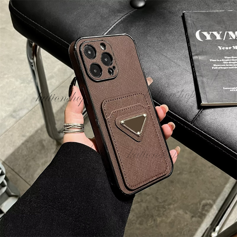 iphone 16 pro case Designer iPhone Cases for Apple iPhone 16 Promax 15Pro 14ProMax 13 12 14plus 11 XR Fashion Wallet Card Holder Gold Edging Luxury P Letter Mobile Cover