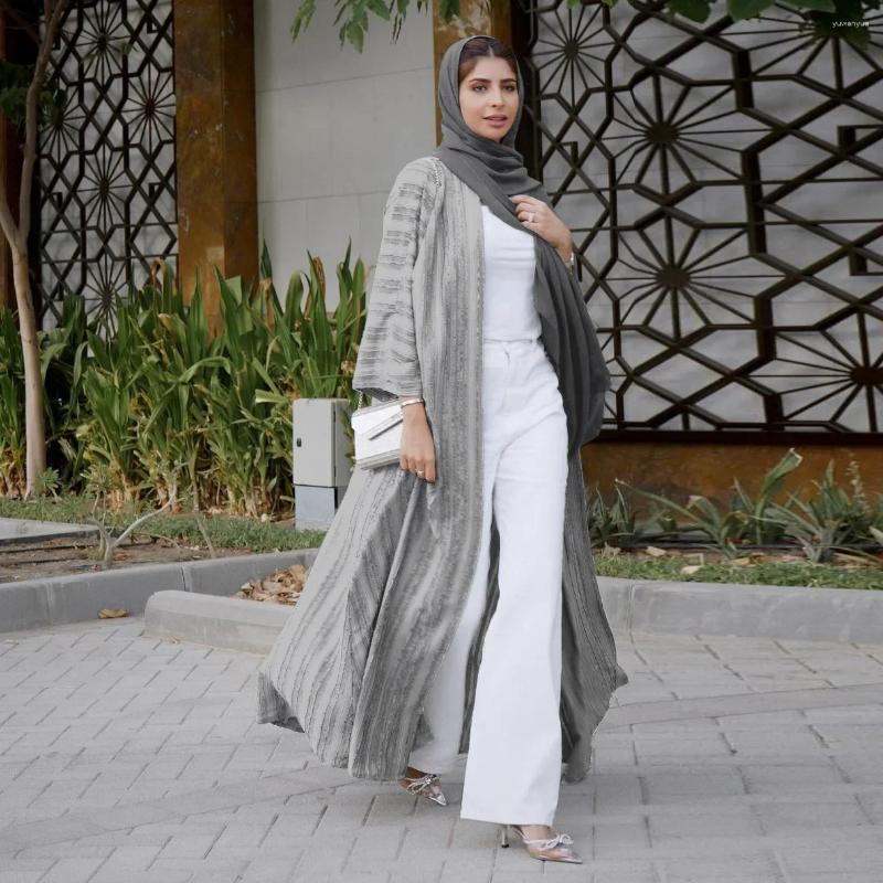 Ethnic Clothing Open Abaya Kimono Elegant Long Dress Muslim Coat Turkey Abayas For Women Dubai 2024 Islam Saudi Arabia Kaftan Hijab