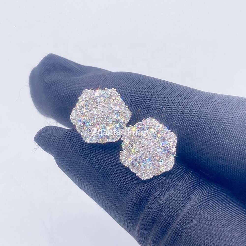 Hotsale Iced Out Hip Hop Jewellery Lowest Price Sterg Sier VVS Moissanite Dia Stud wer Earrings