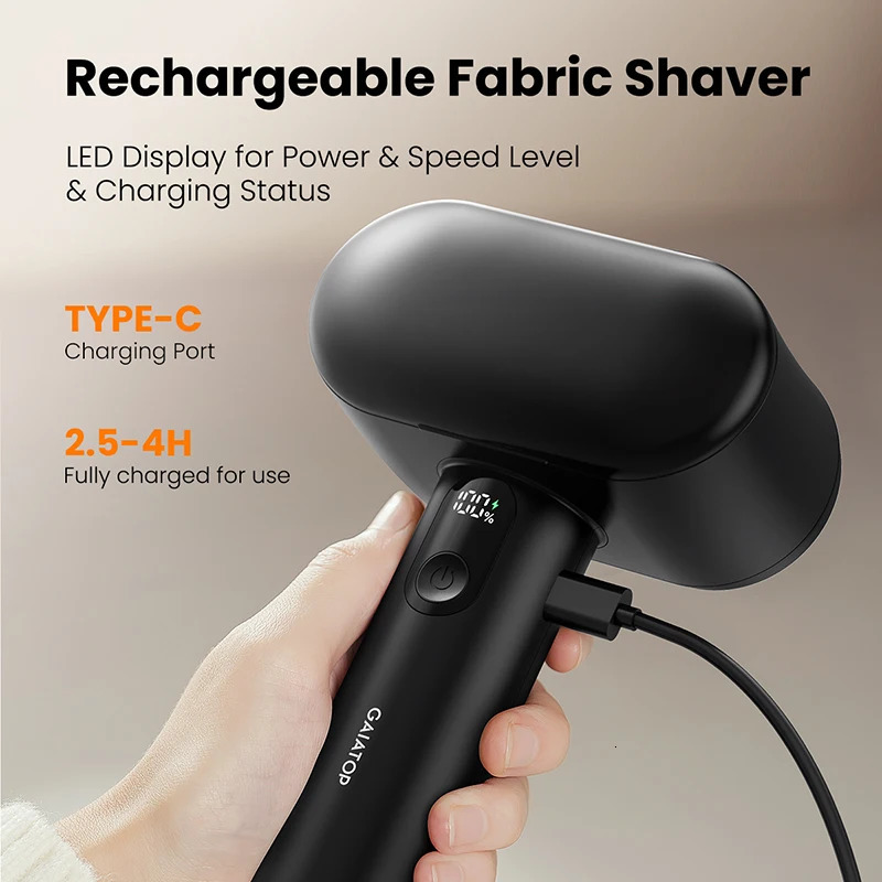 GAIATOP Fabric Shaver Larger Rechargeable Lint Remover Electric with LED Display and Double Head 6Blades 3 240109