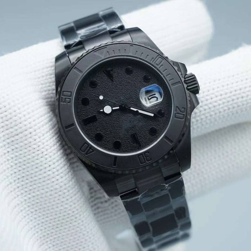 U1 ST9 fermoir masculin montre des hommes automatiques All Black Sapphire en acier inoxydable Glidelock Black Ceramics Centr