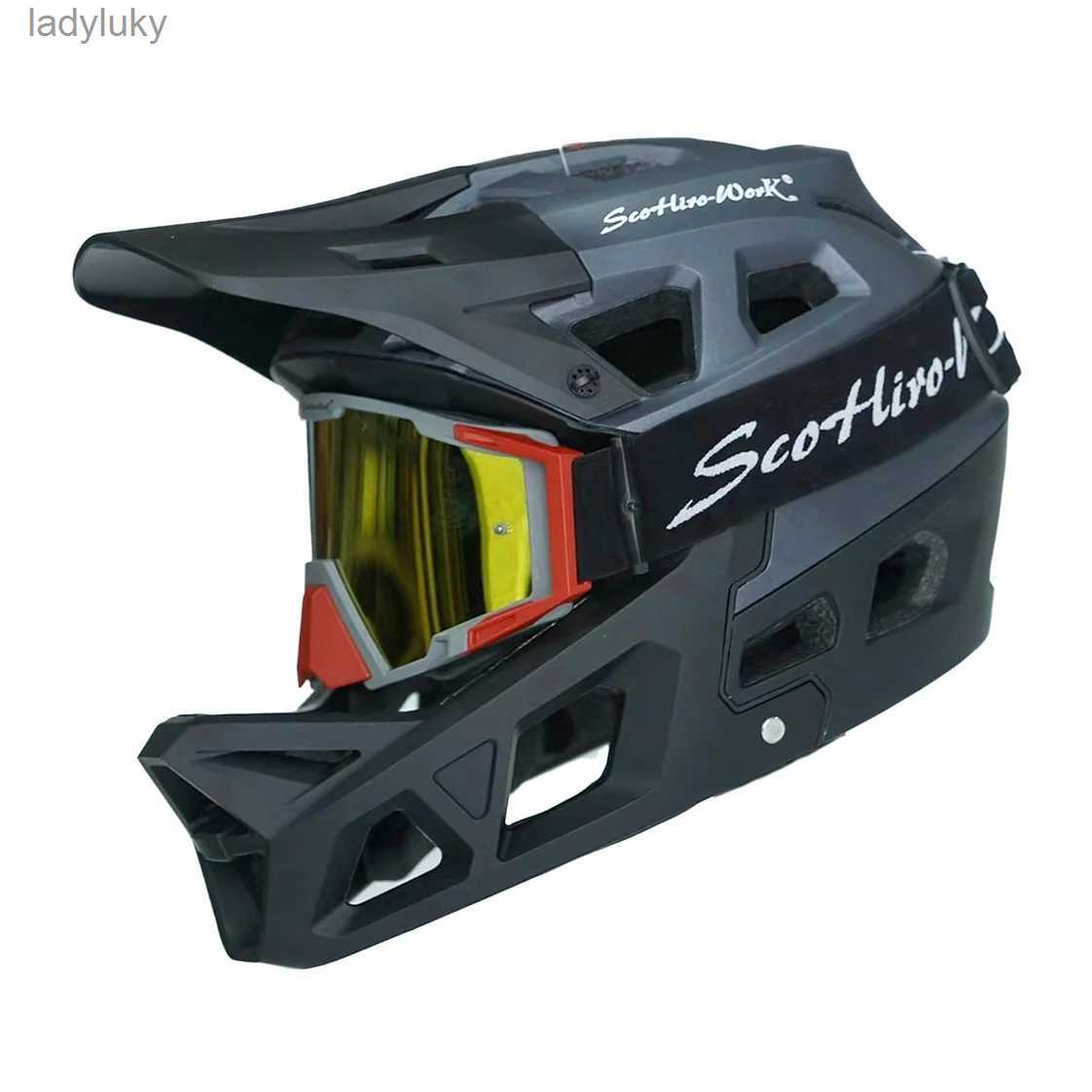 Cycling Helmets MTB Fullface Cycling Helmet Ultralight Integrated Ciclismo Man's Professional Racing Equipment Motocross Kask Bicycle ProtectionL