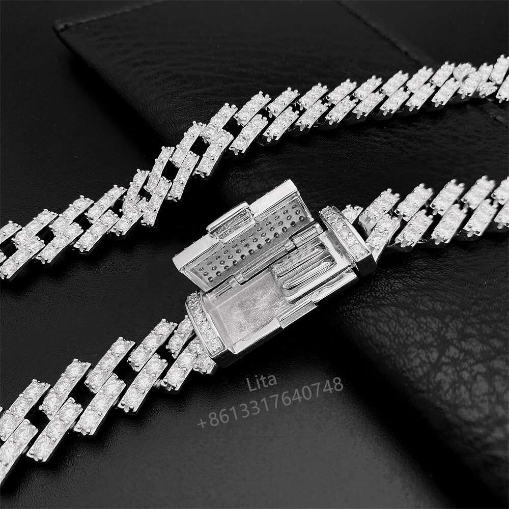 Factory Wholesale Price Men Cuban Necklace Gold Chain Aaaaa Cz 925 Sterling Jewelry