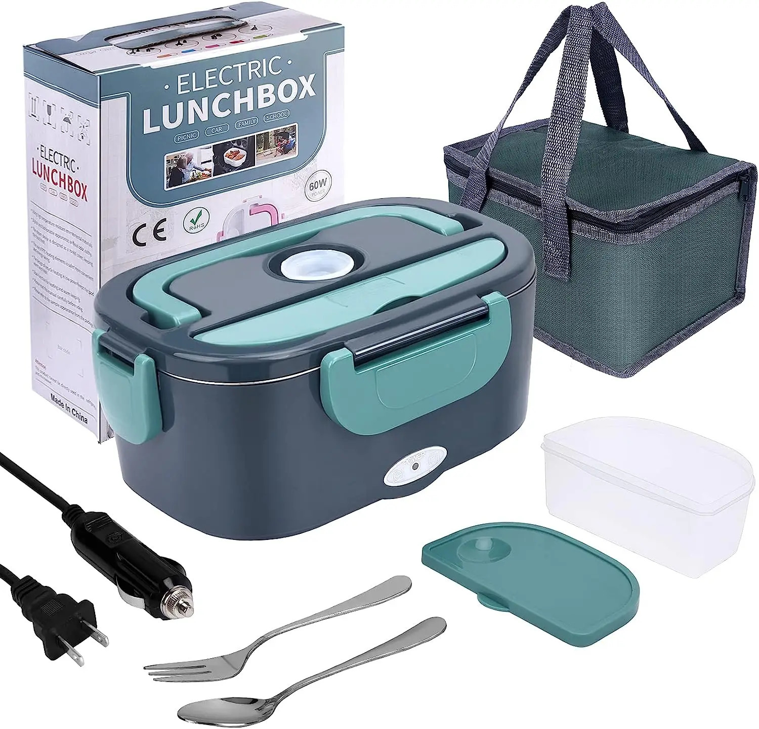 15 L 60W Electric Lunch Box Food Warmer Portable Heater for Car Or Home Leak Proof Heating Microwave Truckers 240109