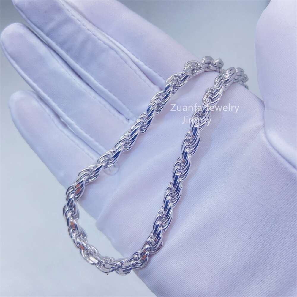 Custom Made Rapper Luxury Hiphop Jewelry 925 Sterling Silver Vvs Moissanite Diamond Lock Rope Chain