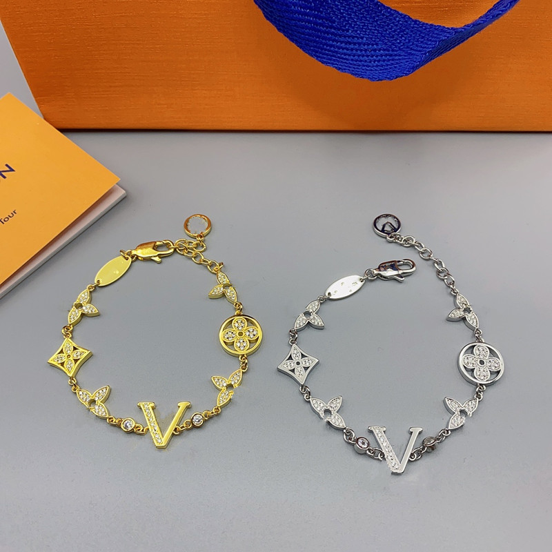 With BOX Designer Women Crystal Bracelet Gold Silver Classic Charm Bracelets Flower Girl Stainless Steel Jewelry Women High Quality Hip-hop Bracelets