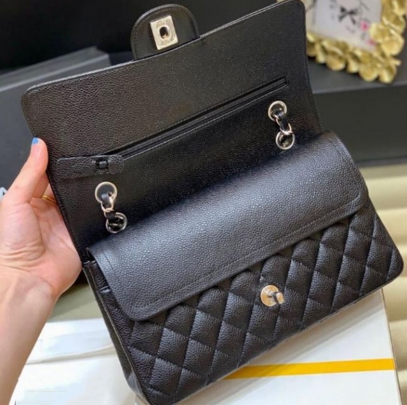 10A designer bag Top Tier Quality Jumbo Double Flap Bag Luxury Designer Real Leather Caviar Lambskin Classic All Black Purse Quilted Handbag Shoulde with box