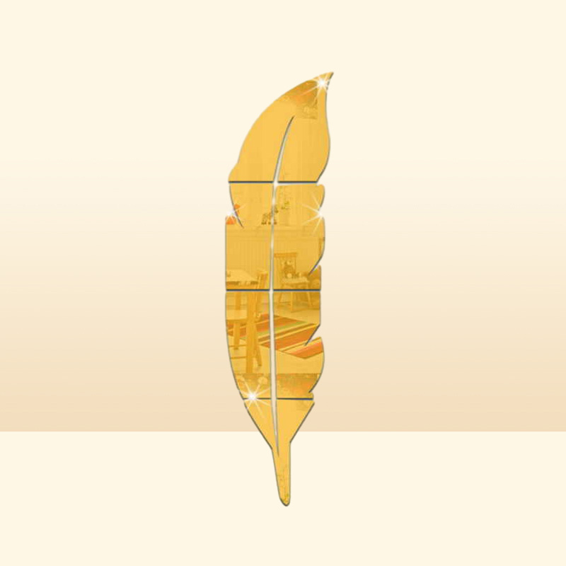 DIY Feather Plume 3D Mirror Wall Sticker for Living Room Art Home Decor Decal Acrylic Sticker Mural Wall Decoration Y08054880413