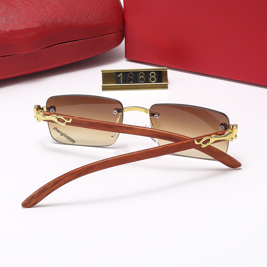 Rimless Eyeglasses Mens Square Sunglasses: Designer Frameless Gradient Lens Sun Glasses For Women, Vintage Wooden Oculos Y260207