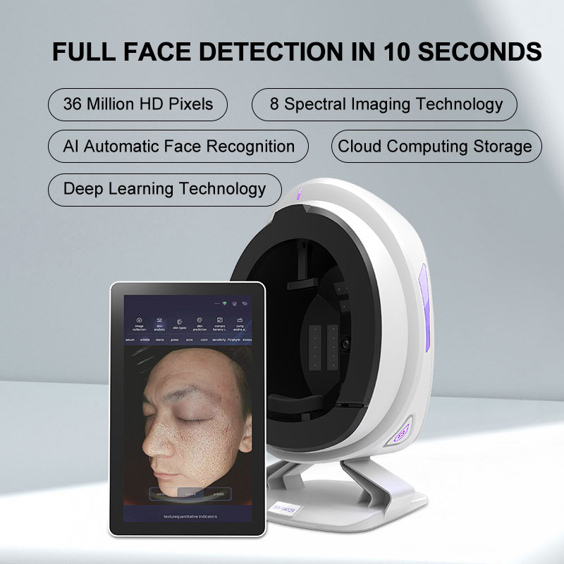 HD 3.6 Million Pixels Beauty Skin Health Scanning Composition Analysis 3D Imaging Topography Detection Skin Irregularities Wrinkle Acne Analyzer
