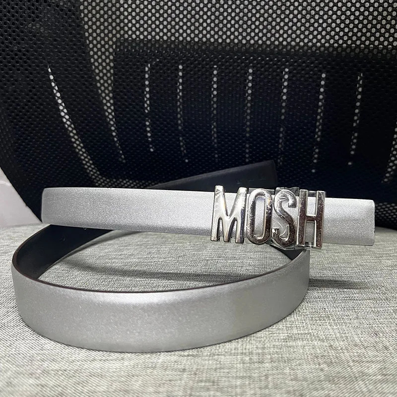 High quality belt for fashionable women 25cm Silver lettering fashion 240109