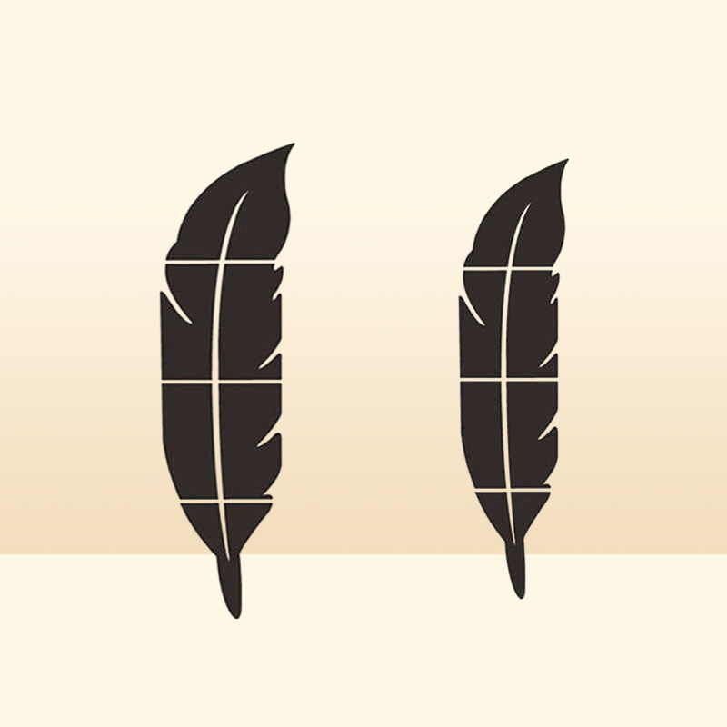 DIY Feather Plume 3D Mirror Wall Sticker for Living Room Art Home Decor Decal Acrylic Sticker Mural Wall Decoration Y08054880413