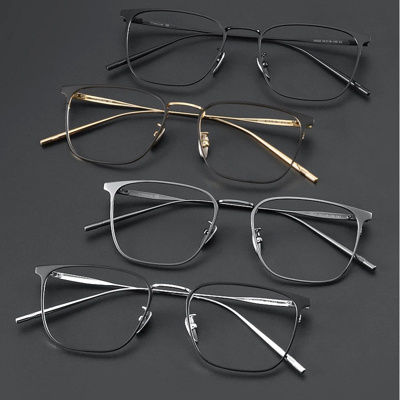 Ultra Light Pure Myopia Glasses Frame for Men's Business Retro Casual Square Eyeglasses 240109