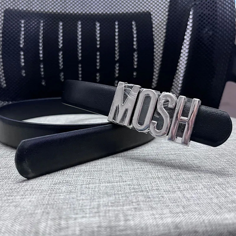 High quality belt for fashionable women 25cm Silver lettering fashion 240109