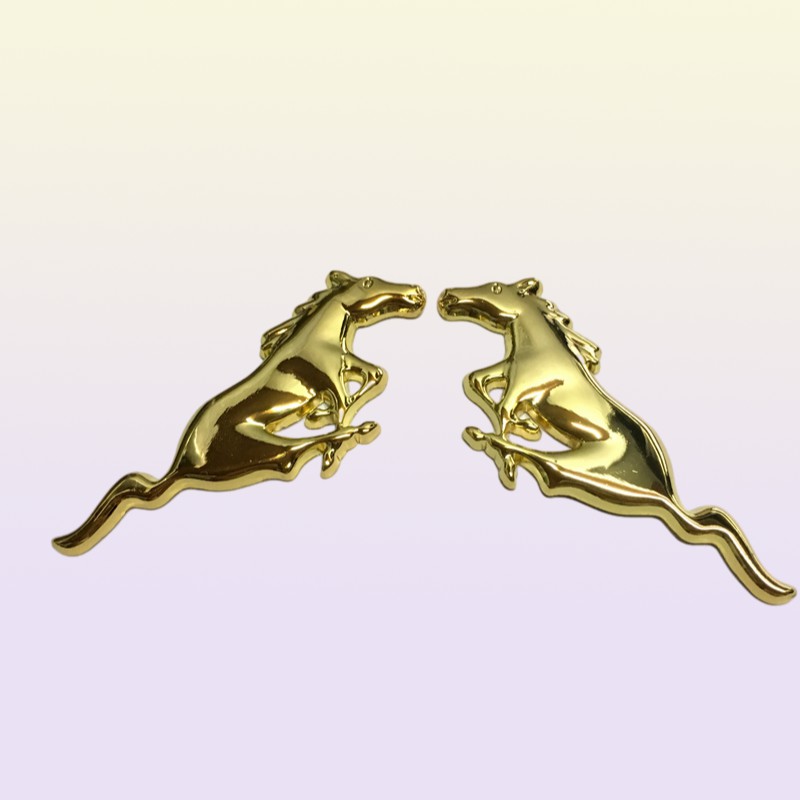 2025 new 2pcs Car Metal Horse badge emblem sticker size 75x28 +/-1mm color sier/Black/Gold fit for USA cars series Mustang and other models5