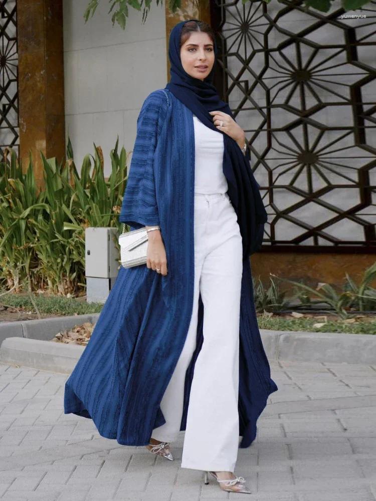 Ethnic Clothing Open Abaya Kimono Elegant Long Dress Muslim Coat Turkey Abayas For Women Dubai 2024 Islam Saudi Arabia Kaftan Hijab