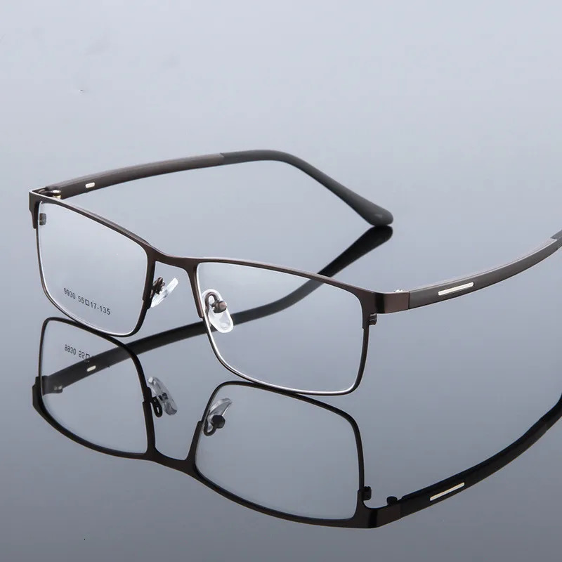 Alloy Eyeglasses Frame Men Thin Metal Square Myopia Prescription Full Optical Glasses Frames Eyewear Eye 240109
