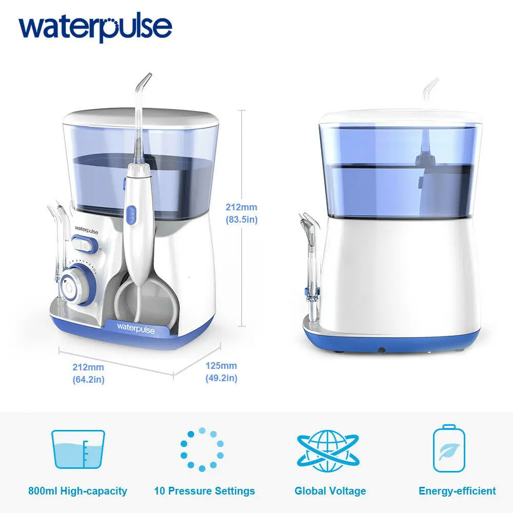 Waterpulse V300G Oral Irrigator 5pcs Tips Dental Water Flosser Electric Cleaner 800ml Oral Hygiene Dental Flosser For Oral Care 240108