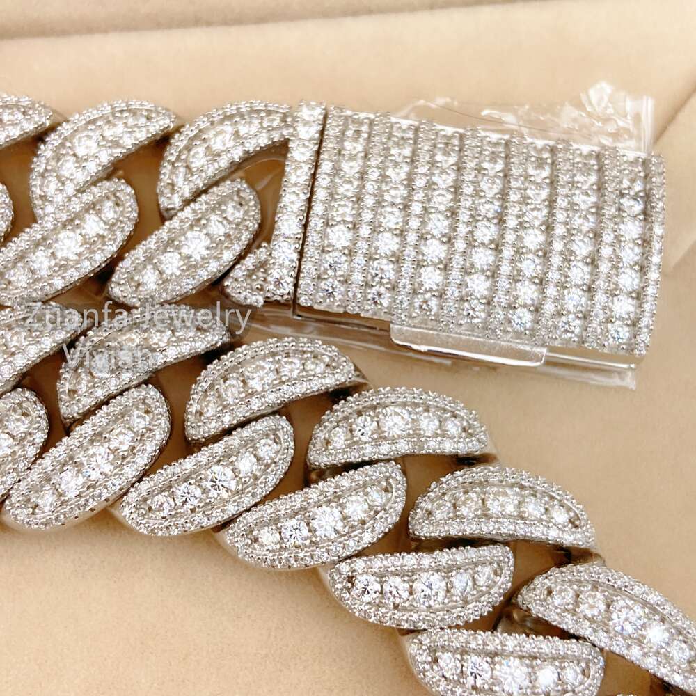 Wholesale Price Bling Jewelry Hip Hop 925 Silver Necklace with Zircone Cz Necklace Cuban Link Chain