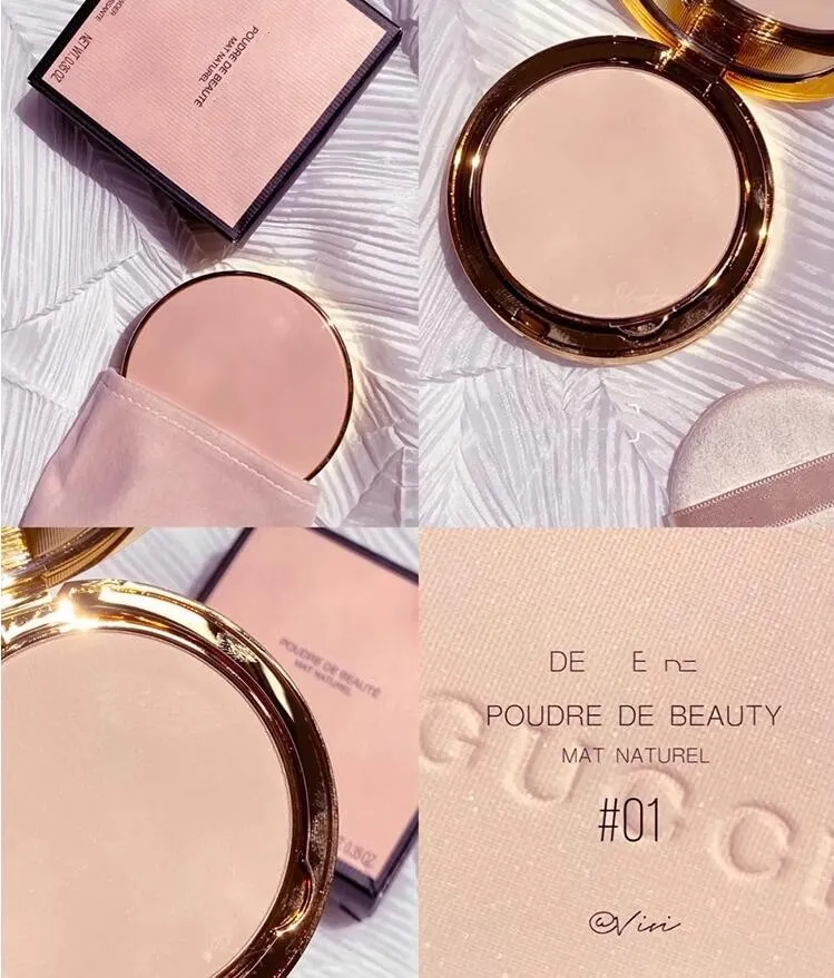 Brand GU 01 00 02 Pressed Powder Beauty Foundation Mat Nature With Handbag Pouder De Beaute Embellissante