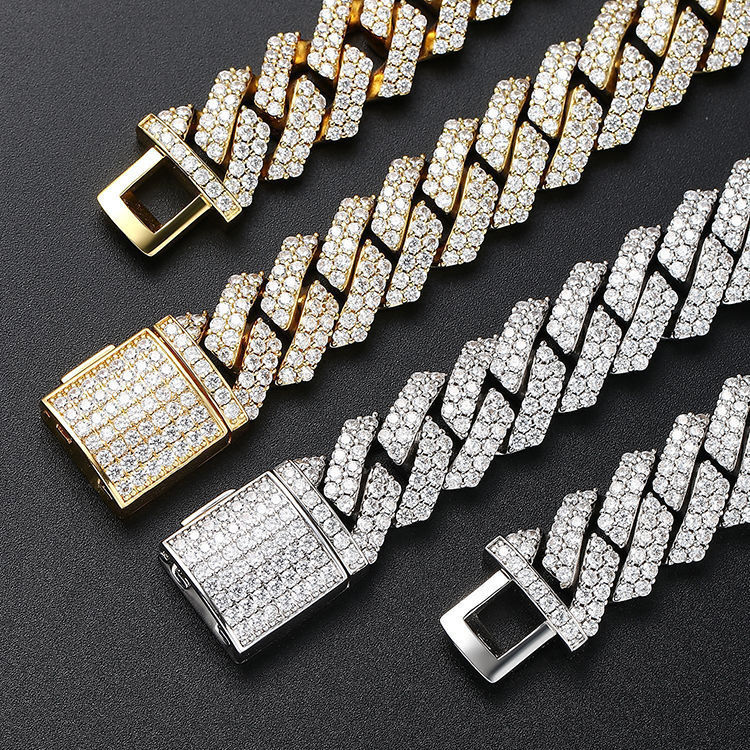 Choker Necklace Pendant Necklaces Designer For Men Fine Jewelry Hiphop Zircon 14mm Sier Cuban Link Miami Chain