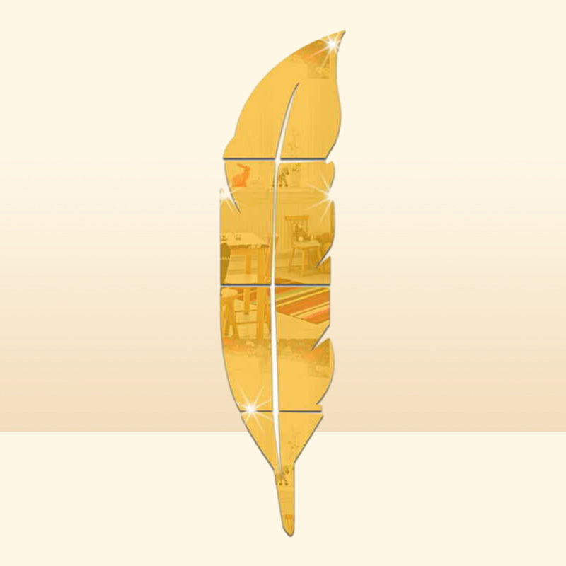 DIY Feather Plume 3D Mirror Wall Sticker for Living Room Art Home Decor Decal Acrylic Sticker Mural Wall Decoration Y08054880413