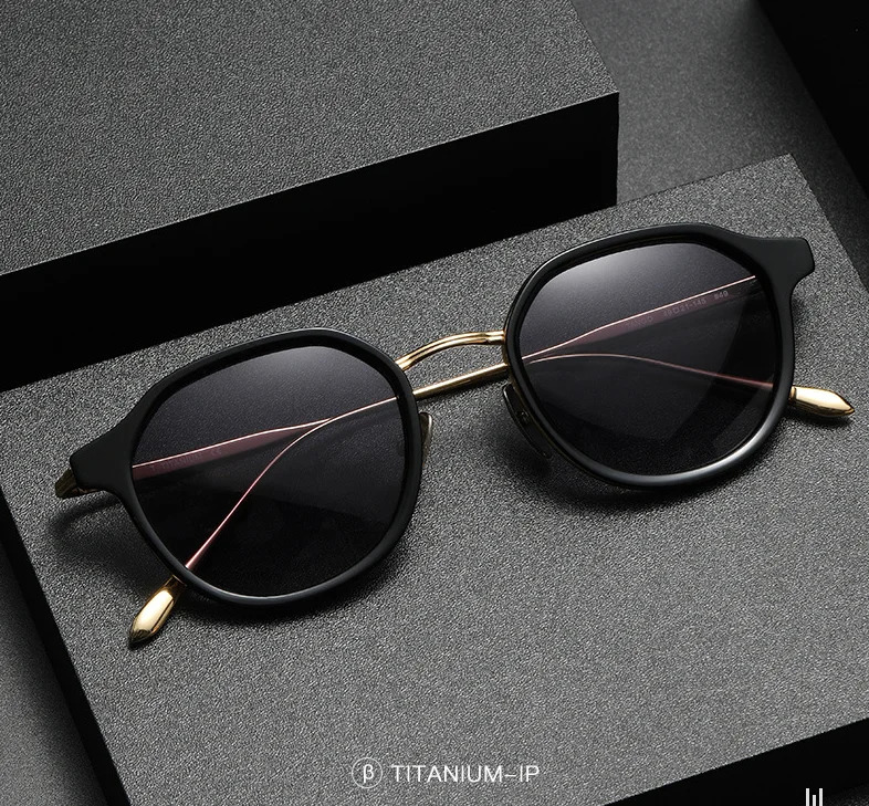 Pure Polarized Sunglasses Frame Vintage Men Eyewear Top Quality Goggle Outdoor Driving Sun Glasse 240109