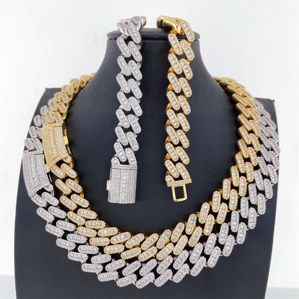 12mm13mm 15mm 18mm Mens Miami Cuban Link Necklace Moissanite Jewelry Zuanfa Moissanite Cuban Chain