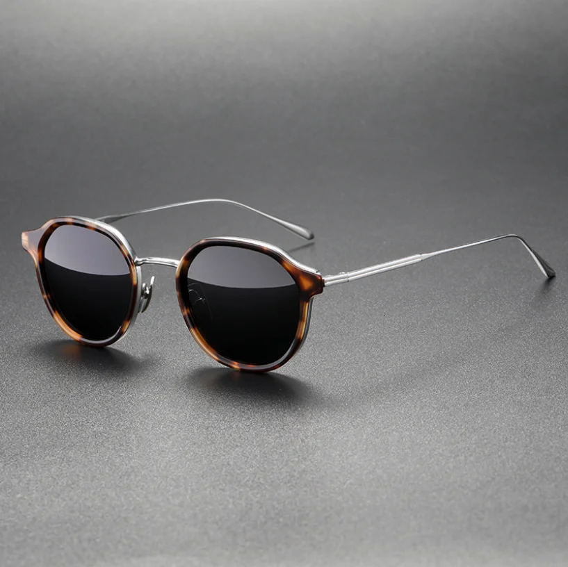 Pure Polarized Sunglasses Frame Vintage Men Eyewear Top Quality Goggle Outdoor Driving Sun Glasse 240109