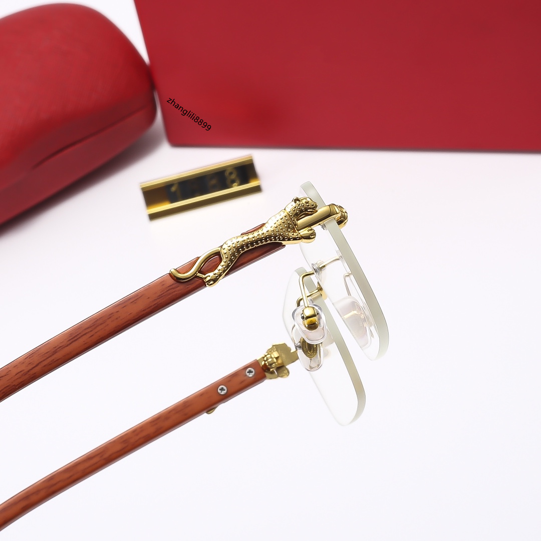 Rimless Eyeglasses Mens Square Sunglasses: Designer Frameless Gradient Lens Sun Glasses For Women, Vintage Wooden Oculos Y260207