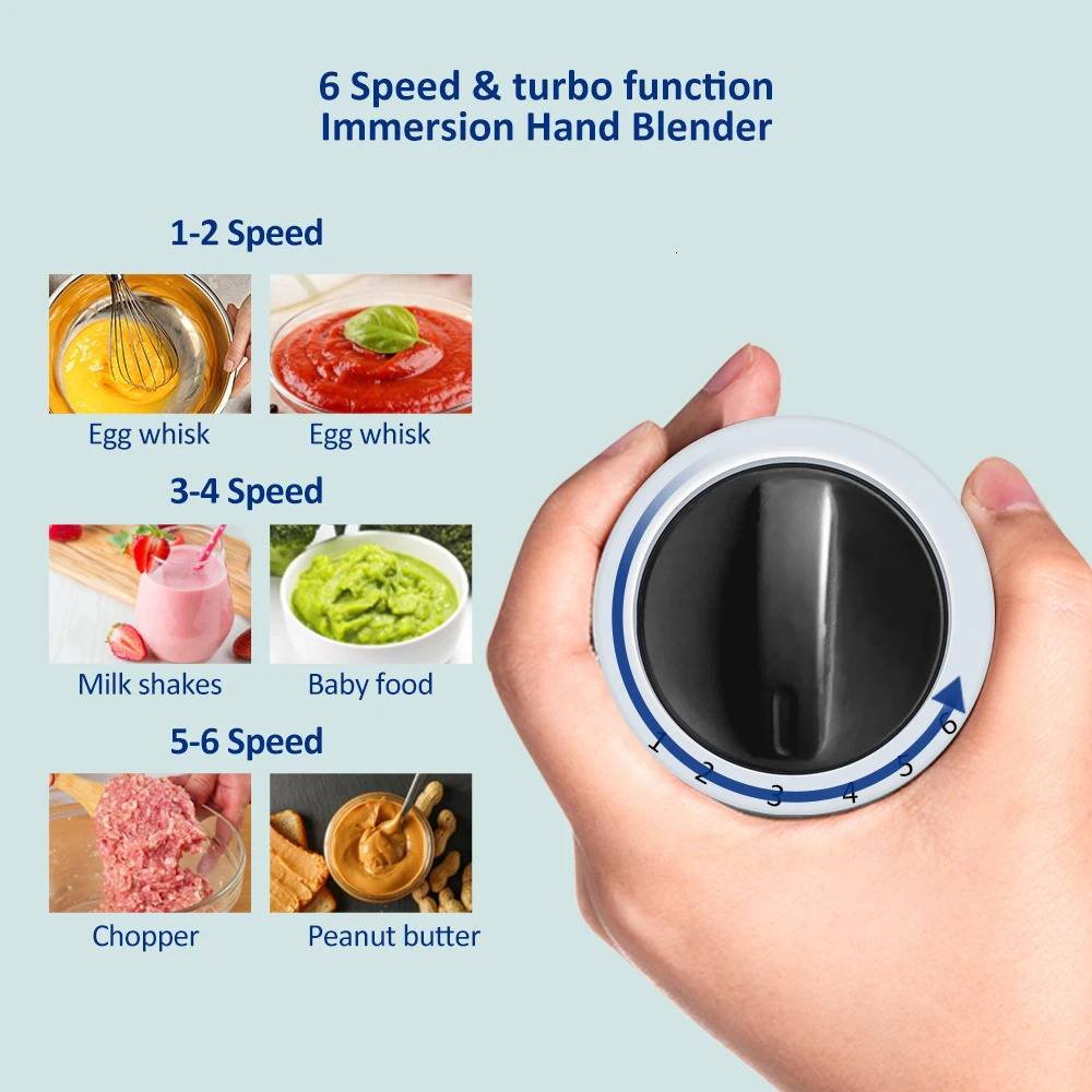 BioloMix 1200W 4in1 Immersion Hand Stick Blender Mixer Vegetable Meat Grinder 800ml Chopper Whisk 600ml Smoothie Cup 240109