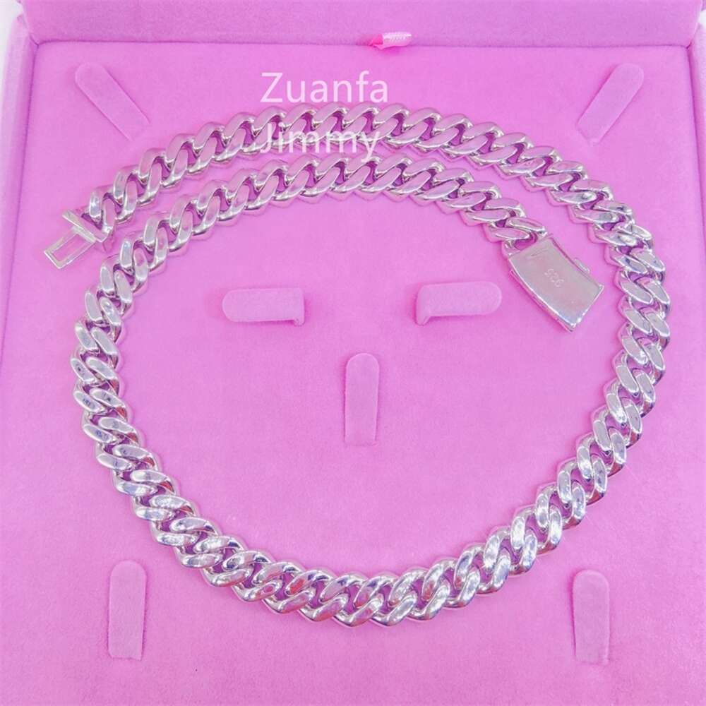 Luxury Custom Iced Out Buss Down Three Row Fully Iced Out 13mm Vvs1 Moissanite Diamond Miami Cuban Link Chain