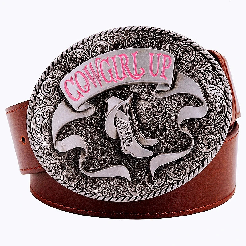 Fashion Women Cowboy Belt Cowgirl American Western Style Hat Boots Pattern Cow Girl Rodeo Accessories 240109