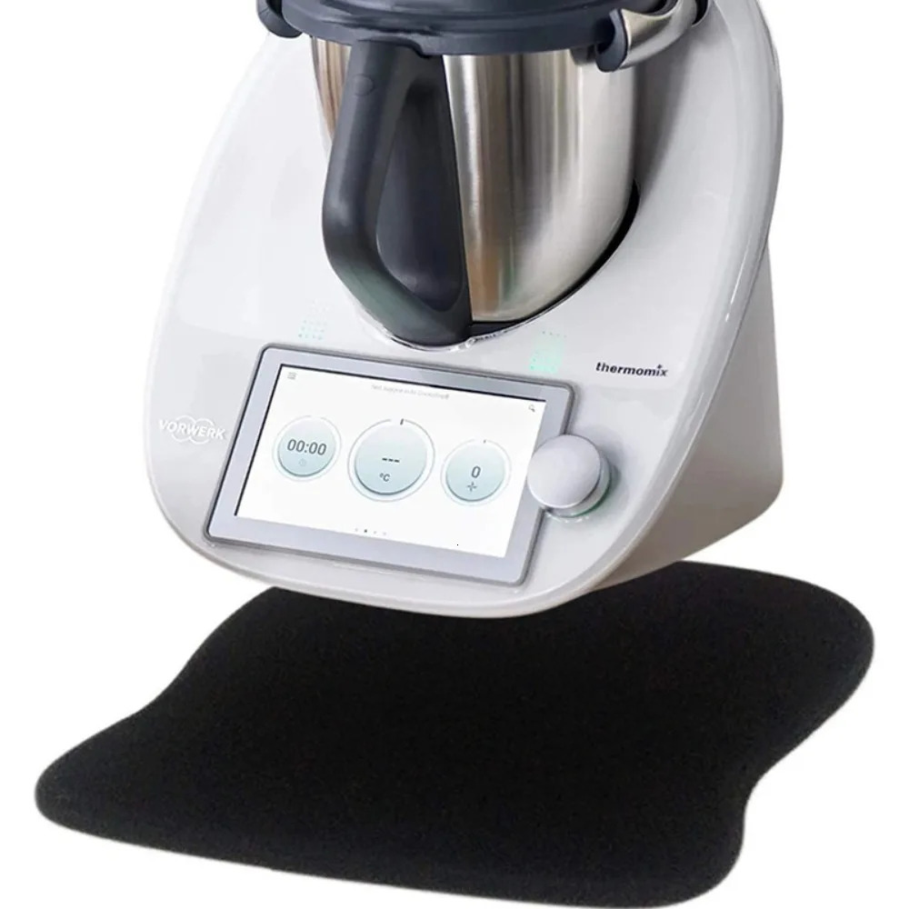 Black Rubber Cookware Slide Mat Mixer Table Pad for Thermomix TM5 TM6 TM21 TM31 Durable Desktop Placemat 240109