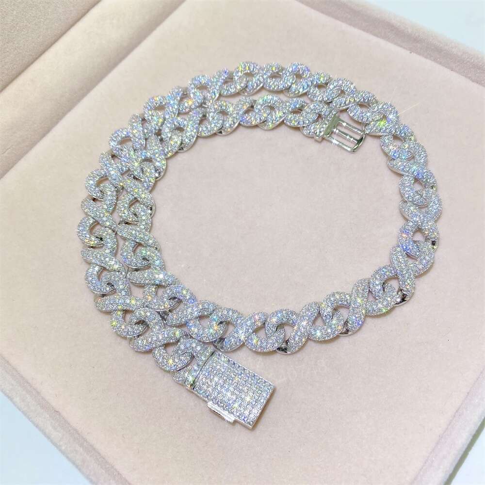 Cuban chain fashion trendsetter hip-hop versatile custom necklace bracelet 925 silver
