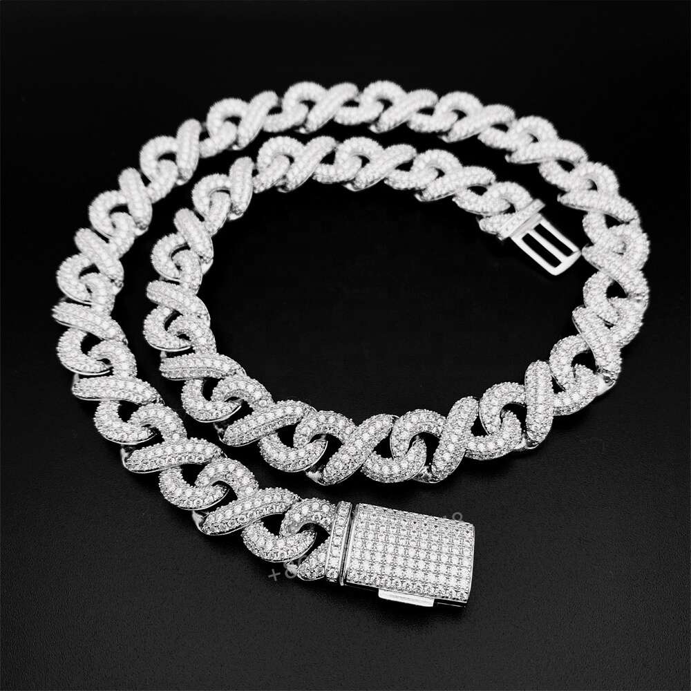 Cuban chain fashion trendsetter hip-hop versatile custom necklace bracelet 925 silver