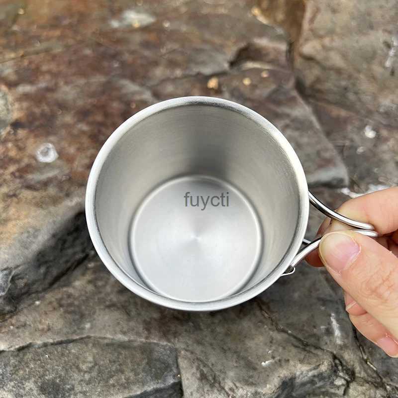 Mugs 300ML Snow Peak Camping Cup Stainless Steel Folding Mug Outdoor Portable Tea Cup Camping Travel Mug YQ240109