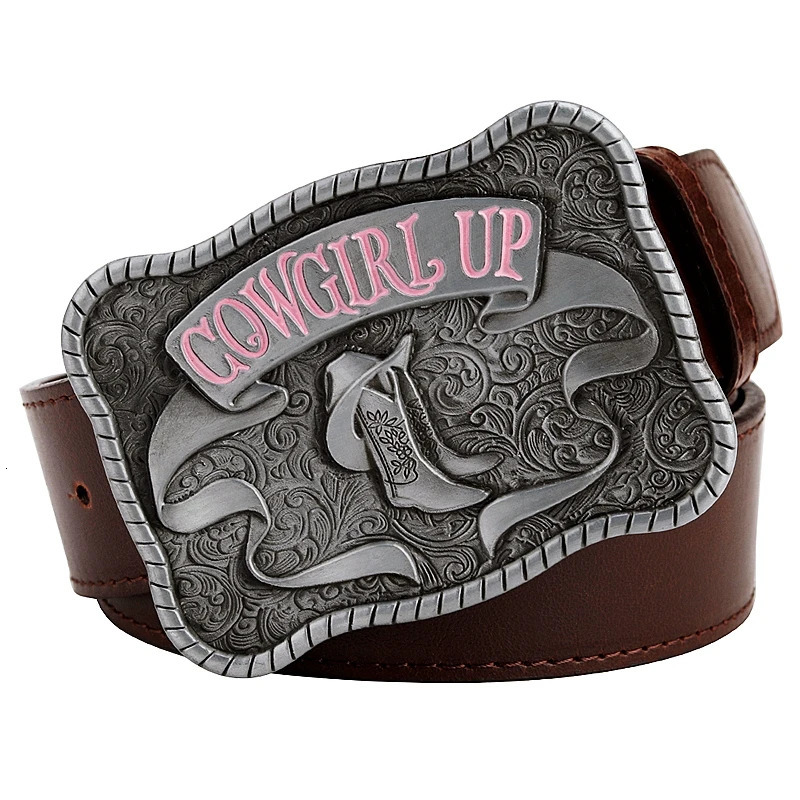 Fashion Women Cowboy Belt Cowgirl American Western Style Hat Boots Pattern Cow Girl Rodeo Accessories 240109