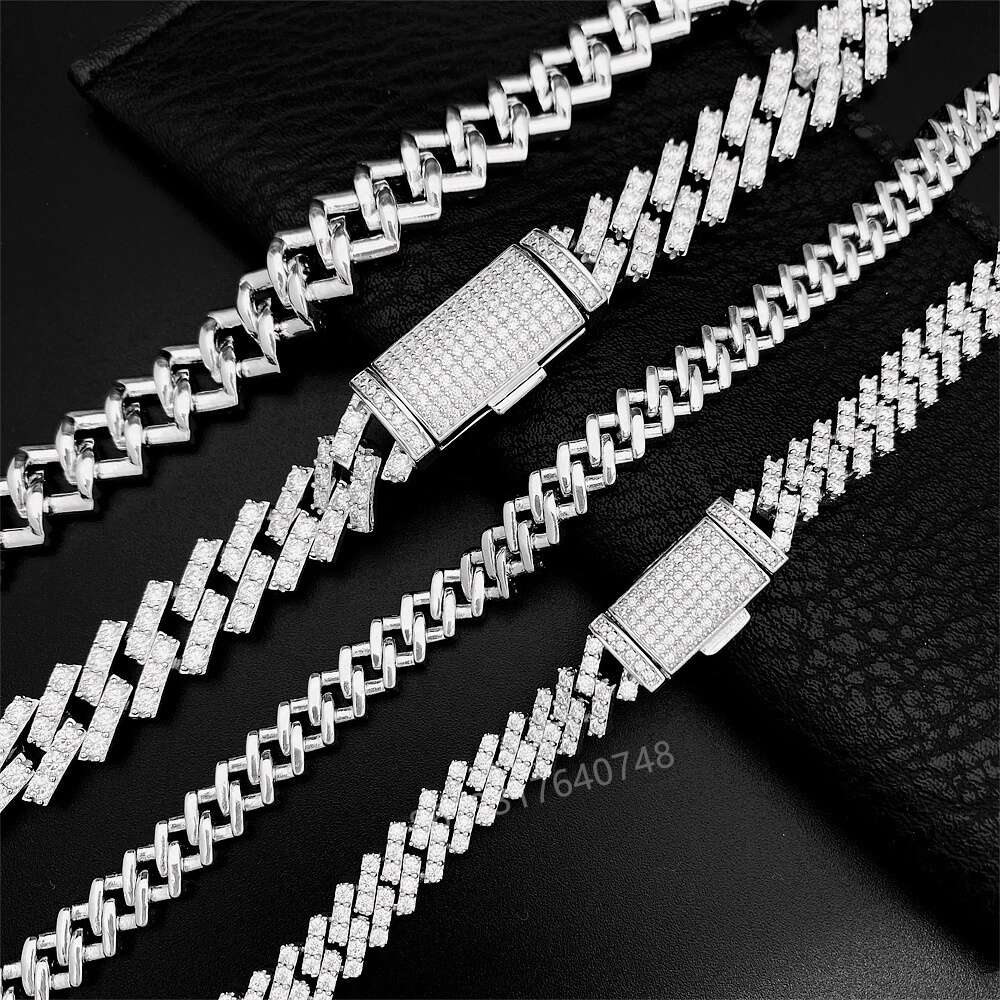 Factory Wholesale Price Men Cuban Necklace Gold Chain Aaaaa Cz 925 Sterling Jewelry