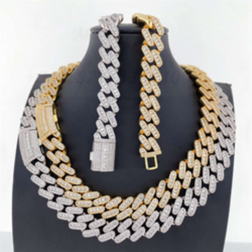 12mm13mm 15mm 18mm Mens Miami Cuban Link Necklace Moissanite Jewelry Zuanfa Moissanite Cuban Chain