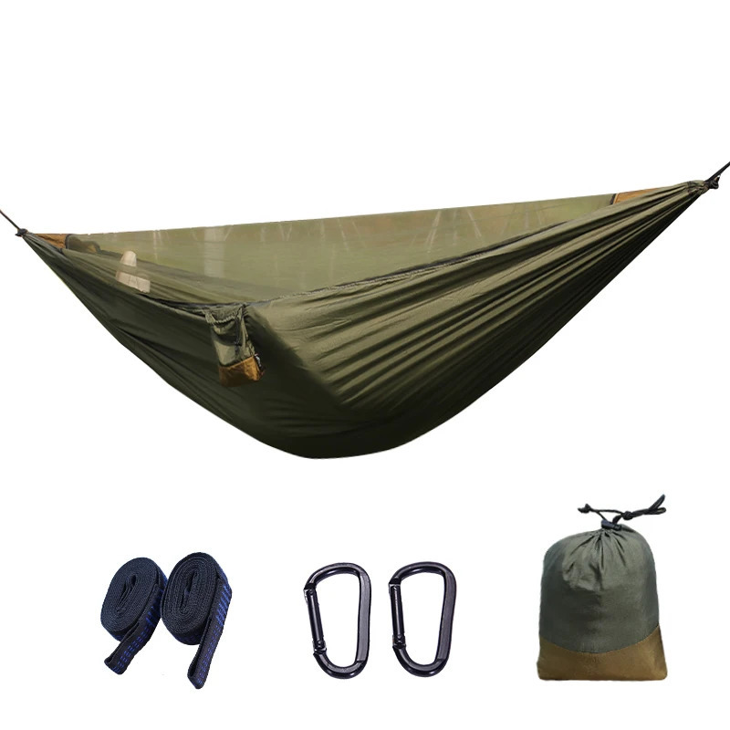2Person Outdoor Camping Hammock 28x14m92x46ft Lightweight Hanging Mosquito Net Hammocks Tree Straps Swing Backpack Backyard 240109