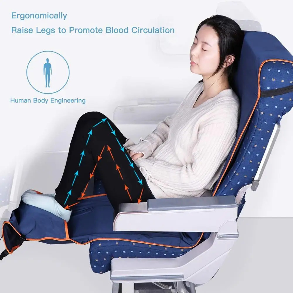 Adjustable Footrest Hammock with Inflatable Pillow Seat Cover Planes Trains Buses Swing Chair Outdoor Travel 240109